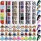 Rhinestones for Nails, 5 Boxes Nail Art Rhinestones 36 Boxes Nail Flakes, Nail Gems Stone Nail Design Kit, Nail Rhinestones for Nail Art Nail Accessories